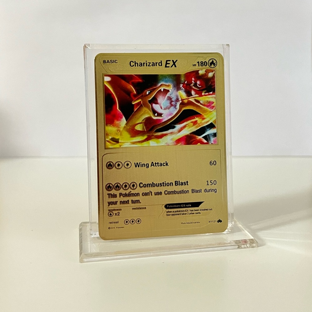 Pokemon Charizard EX XY121 METAL GOLD CARD Collectible/Gift/Fan Art